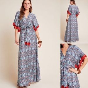 NWT Anthropologie Sachin Babi Tasseled Maxi Dress